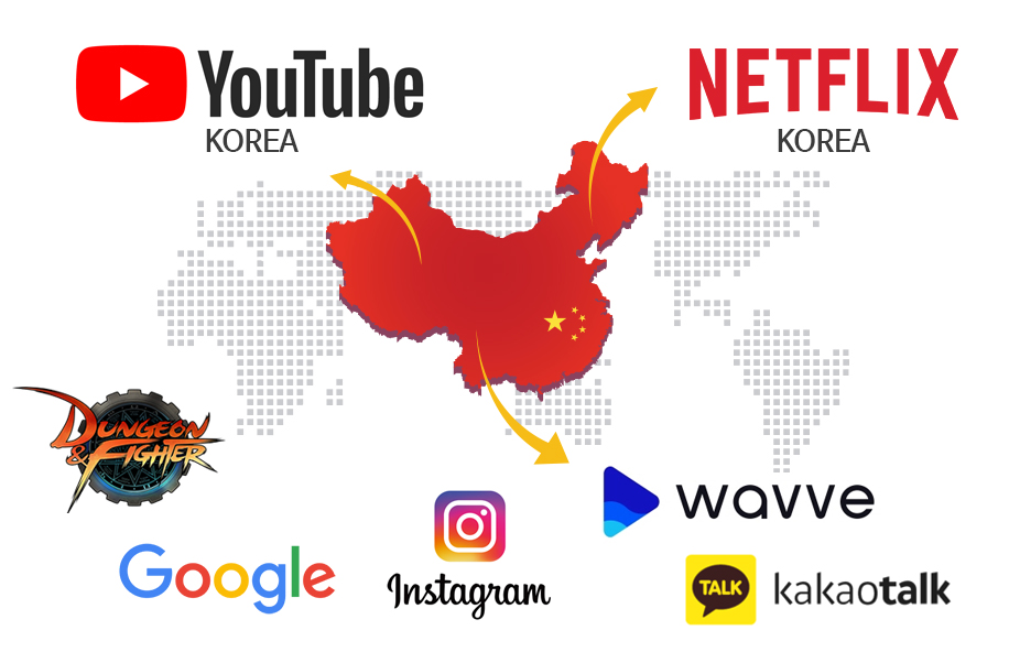 중국에서 유튜브/넷플릿스, SNS를 빠르게 사용
